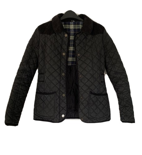 Abandon Black Quilted Corduroy Barbour 