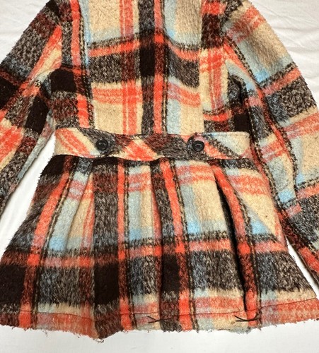 Urban Republic Jacket Girls 16 Orange Brown Plaid Hooded Coat Kids Youth - Picture 6 of 7