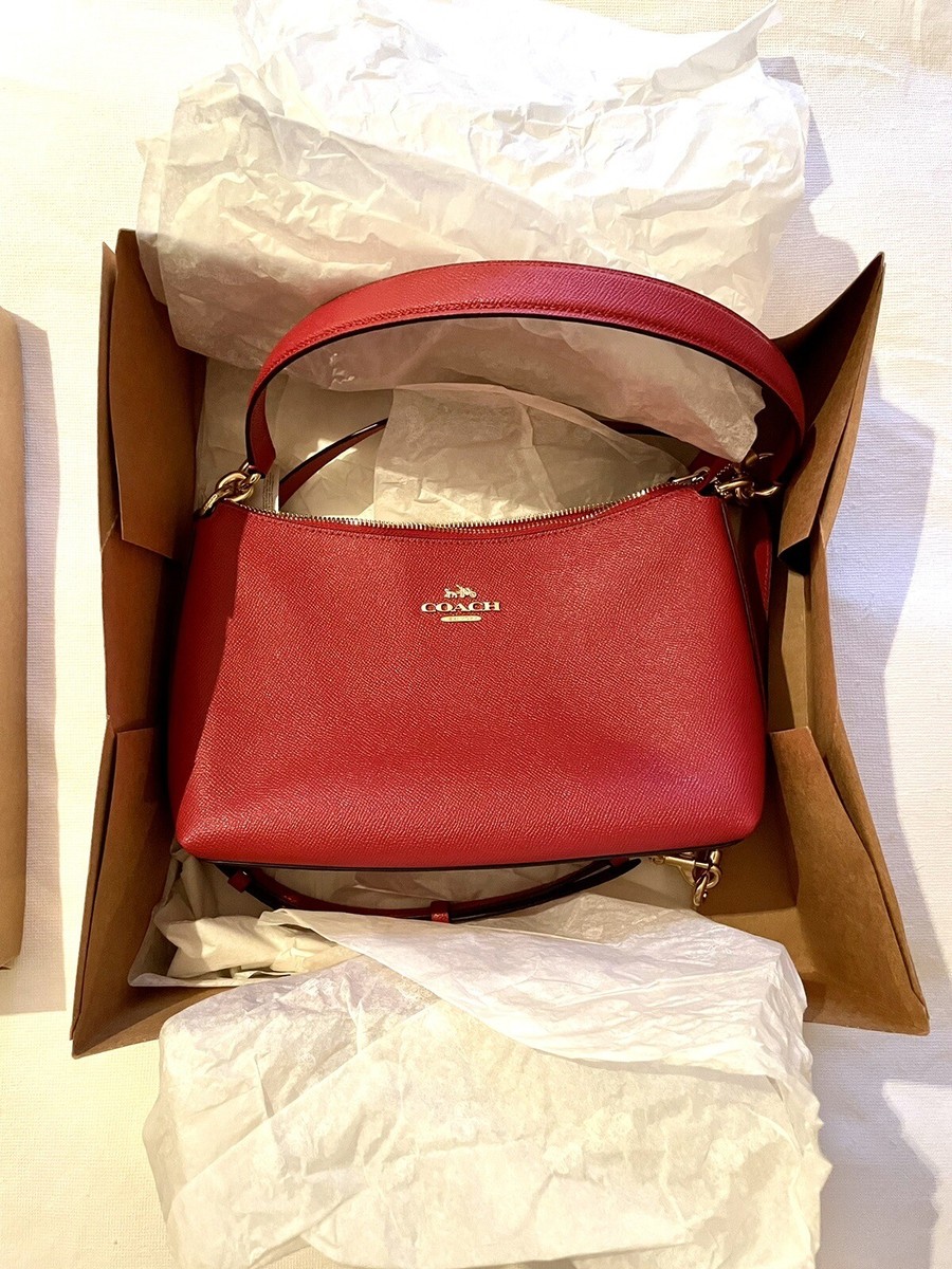 Coach 80058 Crossgrain Leather Lewis Shoulder Bag Crossbody Raisin