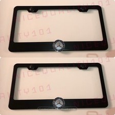 2x 3d Mercedes Benz Stainless Steel Black Finished License Plate Frame