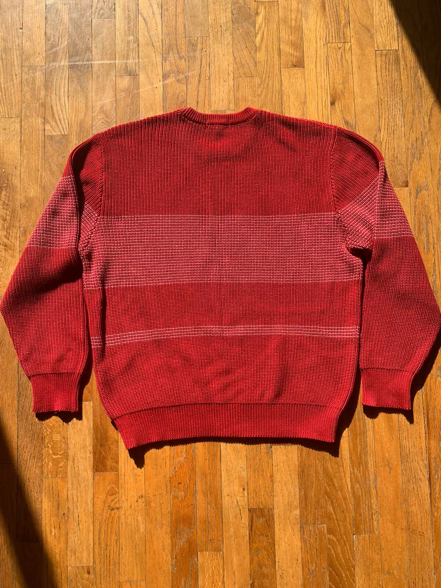 Supreme Tonal Stripe Crewneck Sweater Red XL S/S 2015 | eBay