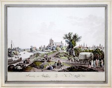 Speyer Gesamtansicht Original Umrissradierung J. Ziegler 1798