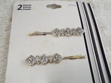 2 pcs VIDAL SASSOON  Rhinestone Bobby Pins Hair Accessory (B61)