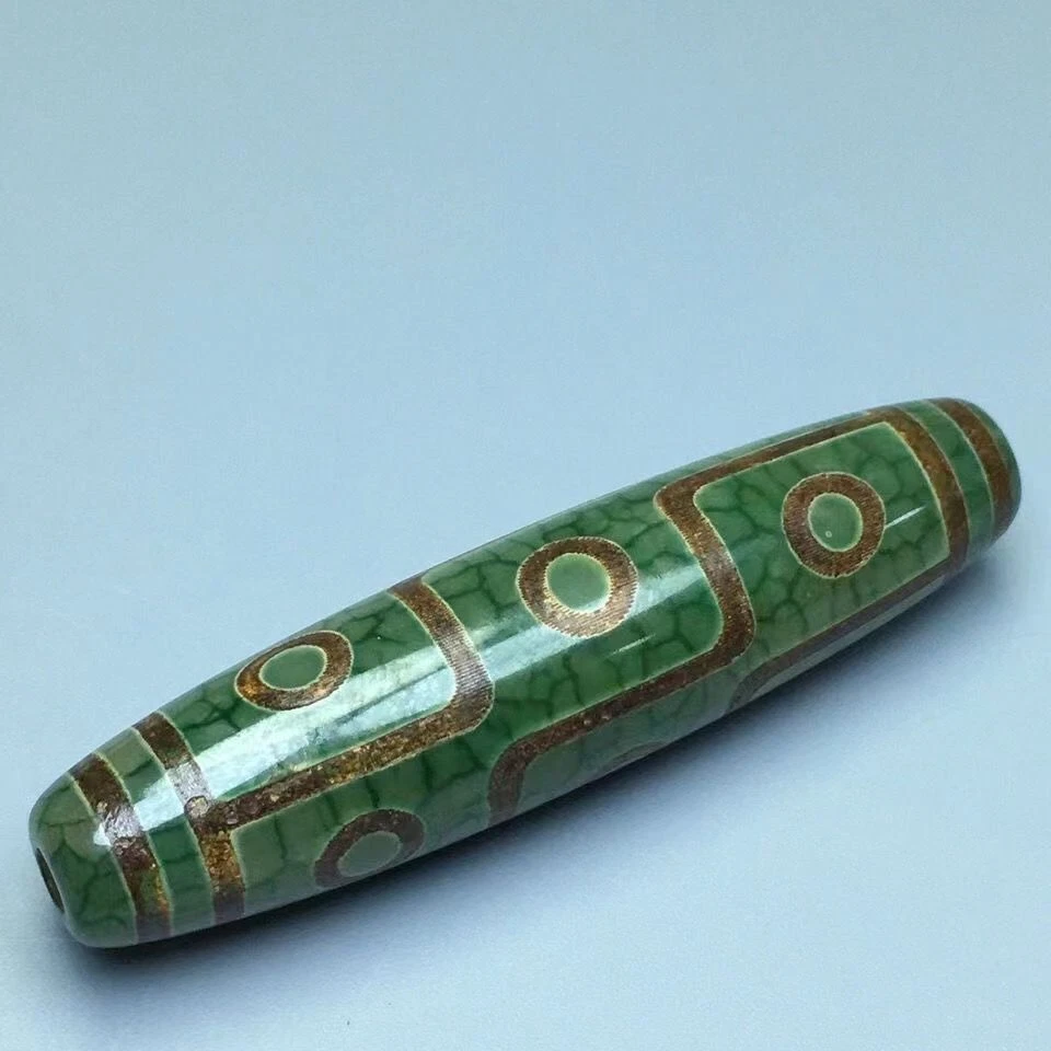 Collar Colgante Cuentas Dzi Verde Tibetano Tres Seis Nueve Ojos Ágata Cornalina Piedra Foto 3 de 4