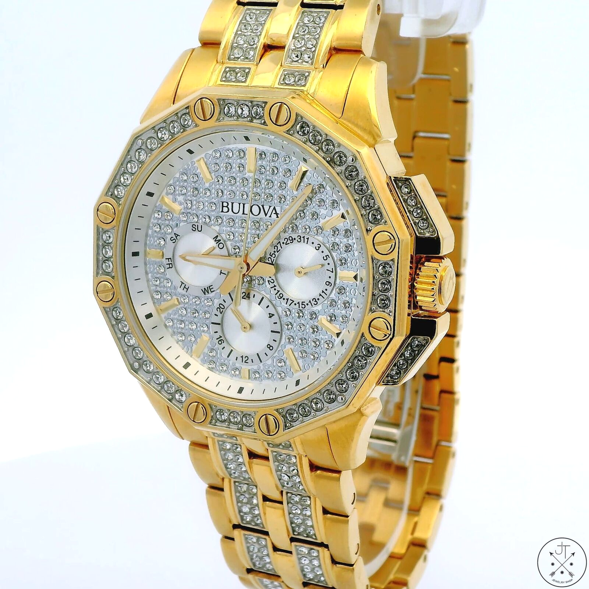 Bulova Octava 41 mm 98C126 Crystal Gold Tone Stainless Steel