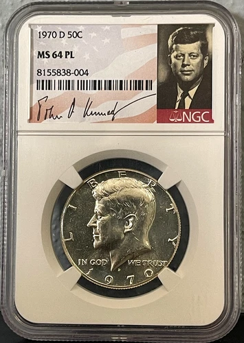 1970 D SILVER KENNEDY Half Dollar NGC MS64 PL Proof-Like Business Strike!