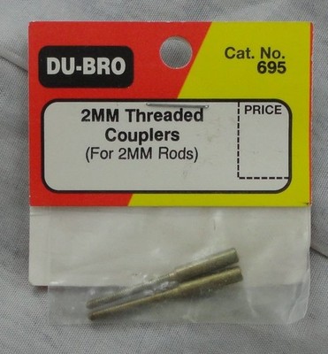 Du-Bro 2mm Threaded Couplers (for 2mm Rods) 2pcs DUB695