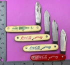 LOT OF 4 VINTAGE COCA-COLA COLONIAL FOLDING POCKET KNIFE 5 CENT COKE (#16)