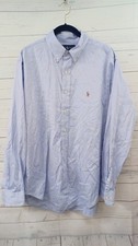 Ralph Lauren Mens Shirt Sz 16.5 - 34-35 Classic Fit Dress Blue Button Down Logo