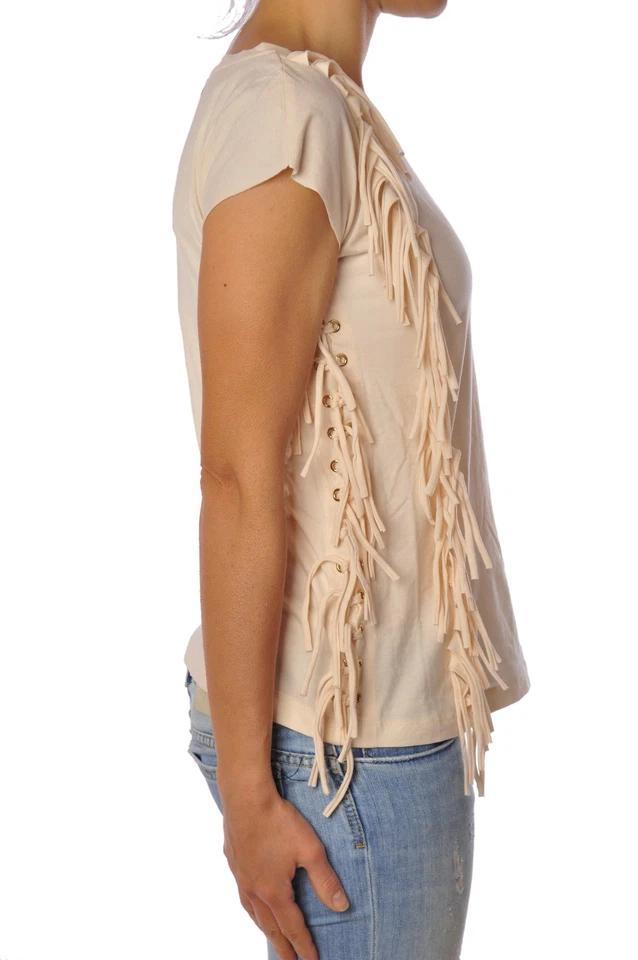 T-shirt manica corta da Donna Twin Set Taglia S-M Colore Beige chiaro - Immagine 2 di 3