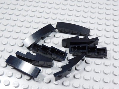 LEGO Lot of 8 Black 4x1 Curved Slopes No Stud AH