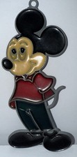 Vintage Disney MICKEY MOUSE Makit  Bakit Stained Glass Suncatcher Ornament