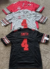Jeremiah Smith Ohio State Buckeye 2025 National GOLD Swoosh Jersey