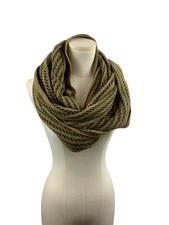 Striped Infinity Scarf Beige & Green