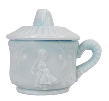 Dutch Boudoir Toy Chamber Pot Blue Opaque Glass Childs EAPG Antique 1910 HTF #5