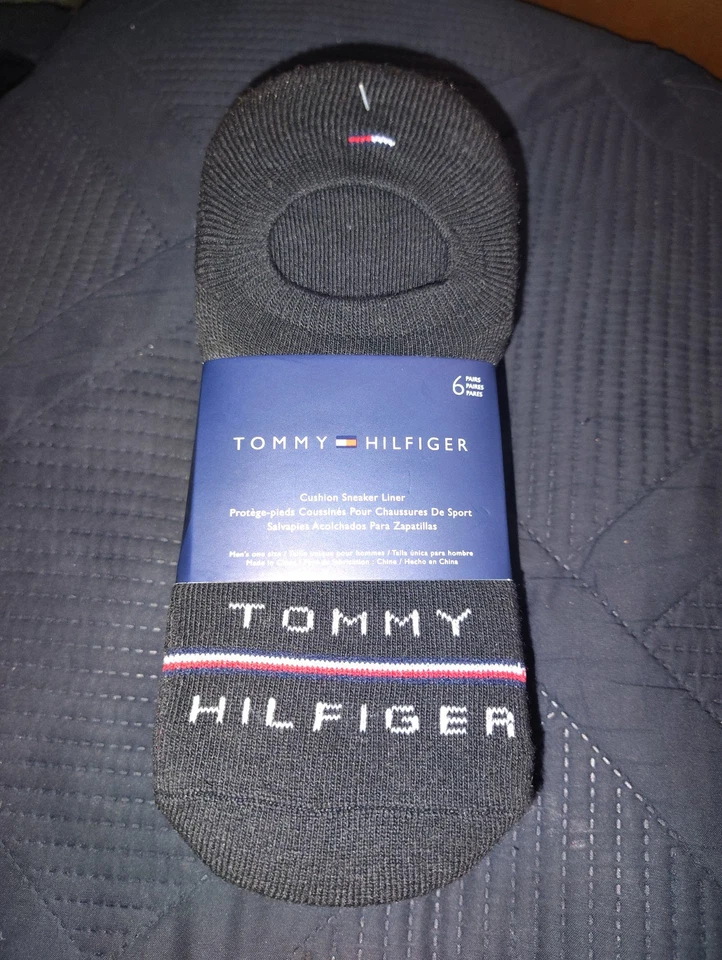 Tommy Hilfiger Hombre 6 Pares Zapatillas Forro NEGRO NO SHOW TOBILLO 🧦 CALCETINES  Foto 2 de 4