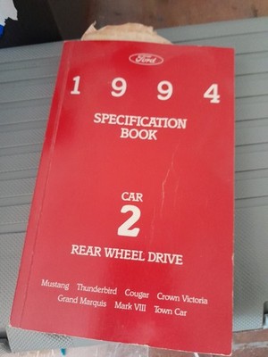 Ford 1994 Specification Book Car 2 Rear Wheel Drive