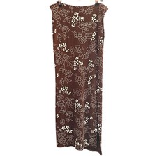 90s Es-Se Maxi Skirt Whimsigoth Floral Boho Brown Column Slit Vintage USA Made