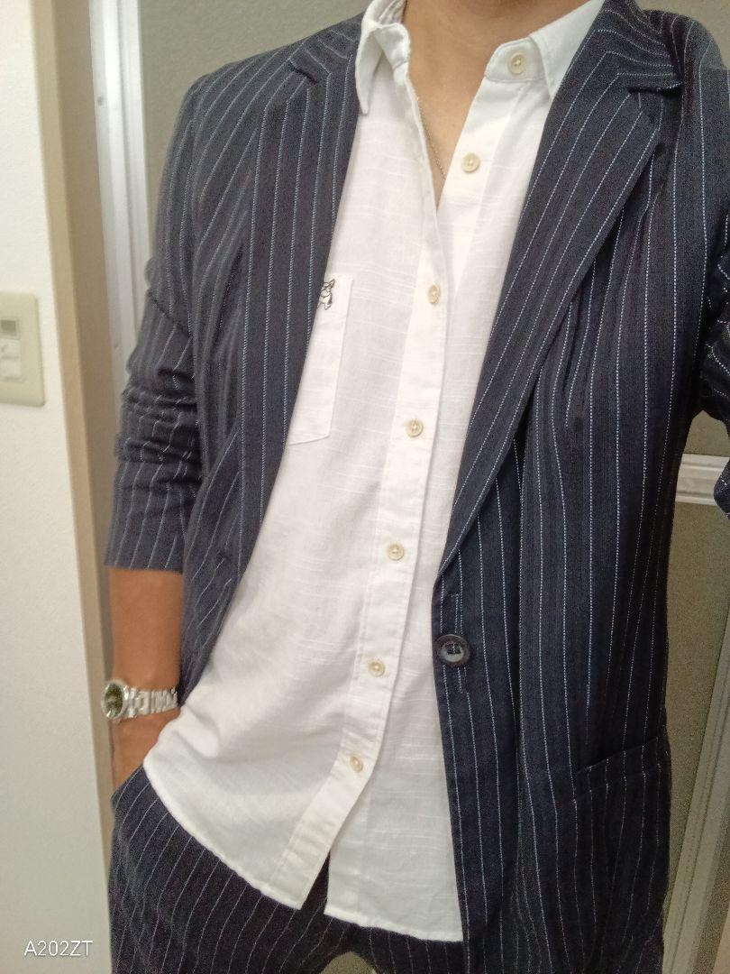 Emporio Armani Navy Stripe Summer Casual Suit Size 50 L Preowned