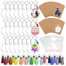Transparent Acrylic Keychain Blanks Pendants Tassel Keychain DIY Projects