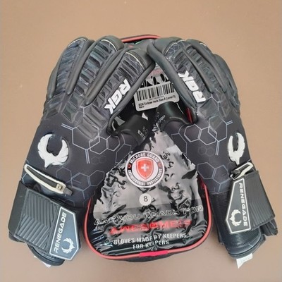 Soccer Goalie Gloves Renegade GK - RGK Eclipse Helix Size 8 Level 5 Black 