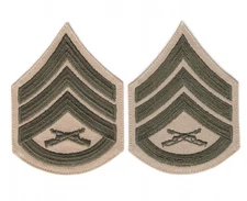 USMC Marine Corps Rank Chevron 808: Staff Sergeant, pair (Female size) - khaki