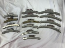 Vintage Lot Of 14 Aluminum Wave Hair Clips - Three Sizes Goody