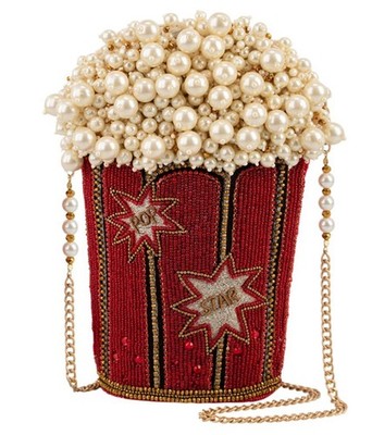 Mary Frances Movie Night Popcorn Faux Pearl Bead Crystal Jewel Crossbody Handbag