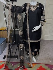 Pakistani Cotton Embroidered Party Wear Dress /3piece Cotton Suit