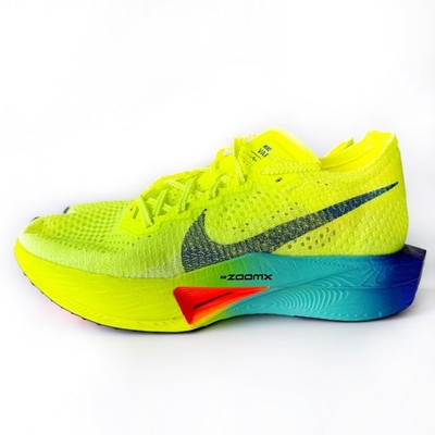 Nike Vaporfly 3 Mens 7.5 Volt Green Blue Running Shoes Flyknit New DV4129-700