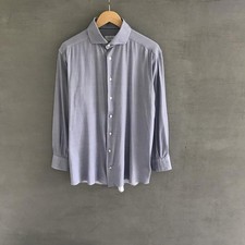 Men Eton shirt blue cotton 42/XL/50