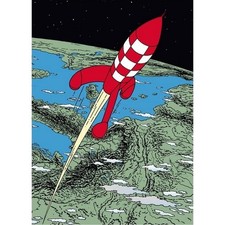 Plastiktüte A4 Tim und Struppi Objektiv Mond, die rote Mondrakete (15181)