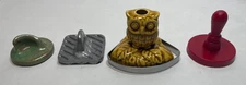 Unique Cookie Stamp Press Molds Ceramic Owl Pottery Leaf Metal Ridges Plastic GB