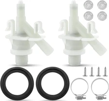 RV Toilet Water Valve Kit - 2-Piece Set