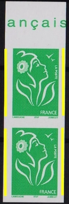 VARIETE N°3733abc 2 PAIRES LAMOUCHE NON DENTELE AVEC ET SANS PHOSPHORE LUXE ** - Photo 2/3