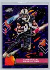 2025 Topps Chrome Cosmic #69 Alvin Kamara Purple Nebula Refractor #/150