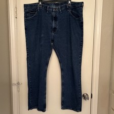 Wrangler Men's Blue Flat Front Comfort Regular Fit Denim Jeans Sz 44X30