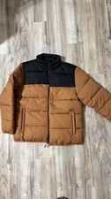 Image of Lands’ End Puffer Jacket Mens Large Brown Black Insulated Warm Polyester NWT!
