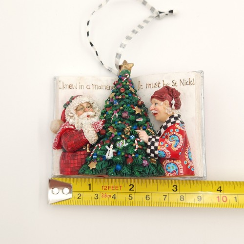 Rare Mary Engelbreit Christmas Ornament Book The Night Before Xmas St. Nick #2 - Picture 12 of 13