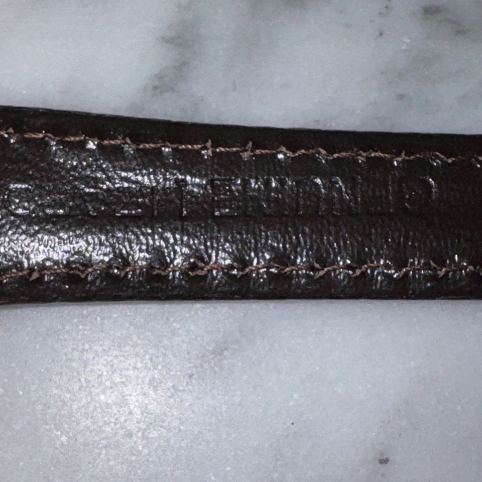 Подлинный ROLEX темно коричневый ящерица кожаный ремешок 13 мм с оригинальной пряжкой Rolex - Изображение 4 из 4