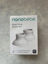 4 Pack Nanobebe Breast Pump Adapters for Ameda  Medela Baby Bottle Converter G