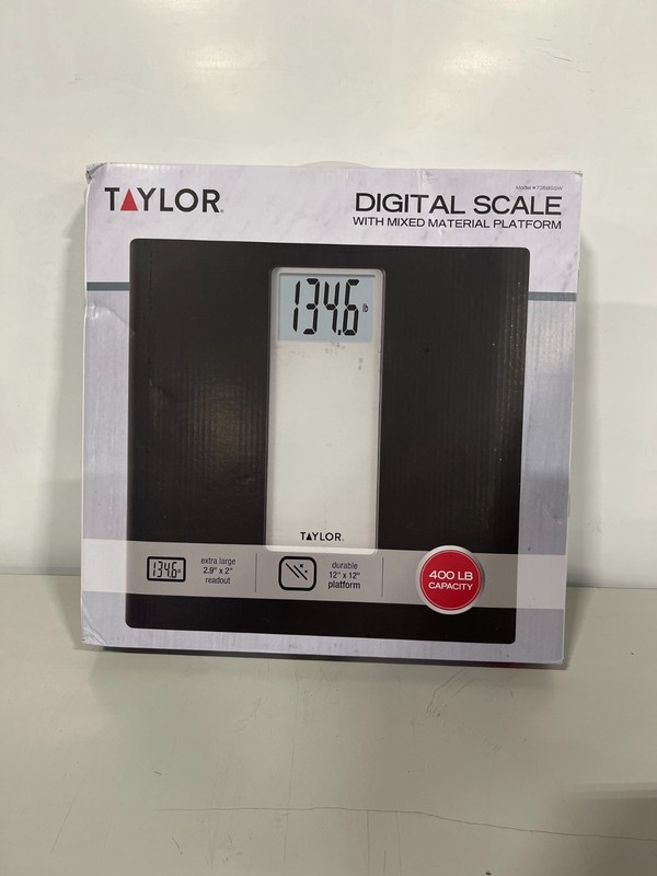 Taylor Digital 400LB Capacity Black/Grey Bathroom Scale-NEW Sealed