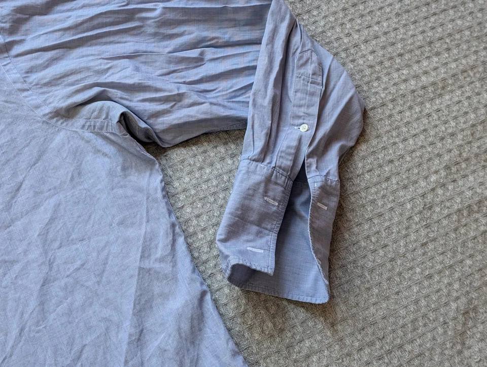 Polo Ralph Lauren Shirt Mens 17/35 Blue Contrast Collar French Cuff Estate - Image 4 of 4