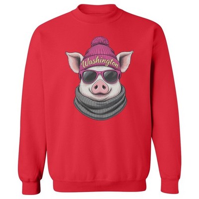 Cool Hog Support The District Design - Fans Unisex Crewneck Sweatshirt