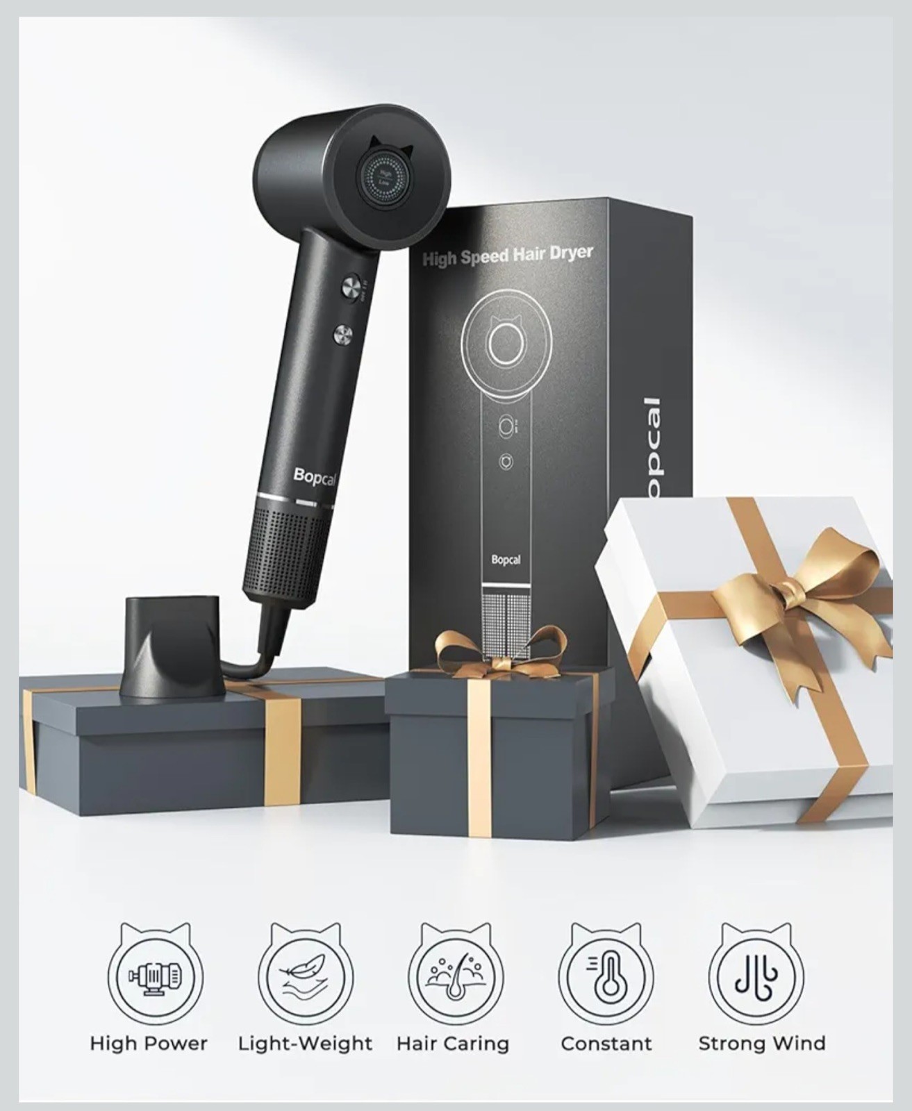 Bopcal Hair Dryer, High-Speed Negative Ionic Blow Dryer for Fast Drying,11000...