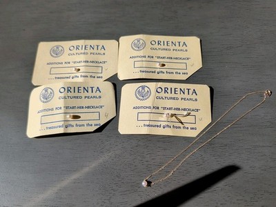 ORIENTA Cultured 5 Pearls & Necklace For ''Start Her Necklace'' Size 4mm 