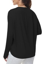 Women's Long Sleeve Workout Shirts Back Loose Fit Running Tee Tops with Thumb...