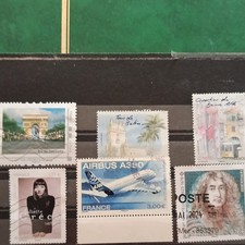 Timbres France lot de 6 oblitérés commémoratifs 2001+ architecture aviation