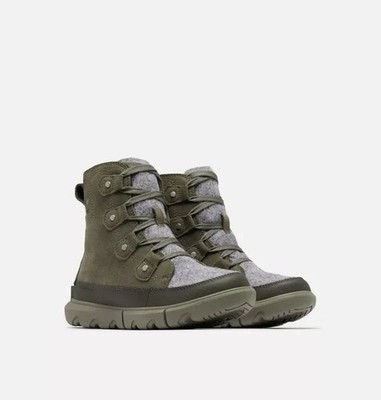 Sorel Explorer Next Joan wasserdichte Damenstiefel stone green Alpine Tundra NEU