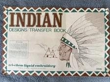 Vintage Tri-Chem Liquid Embroidery Transfer Book INDIANS 0548